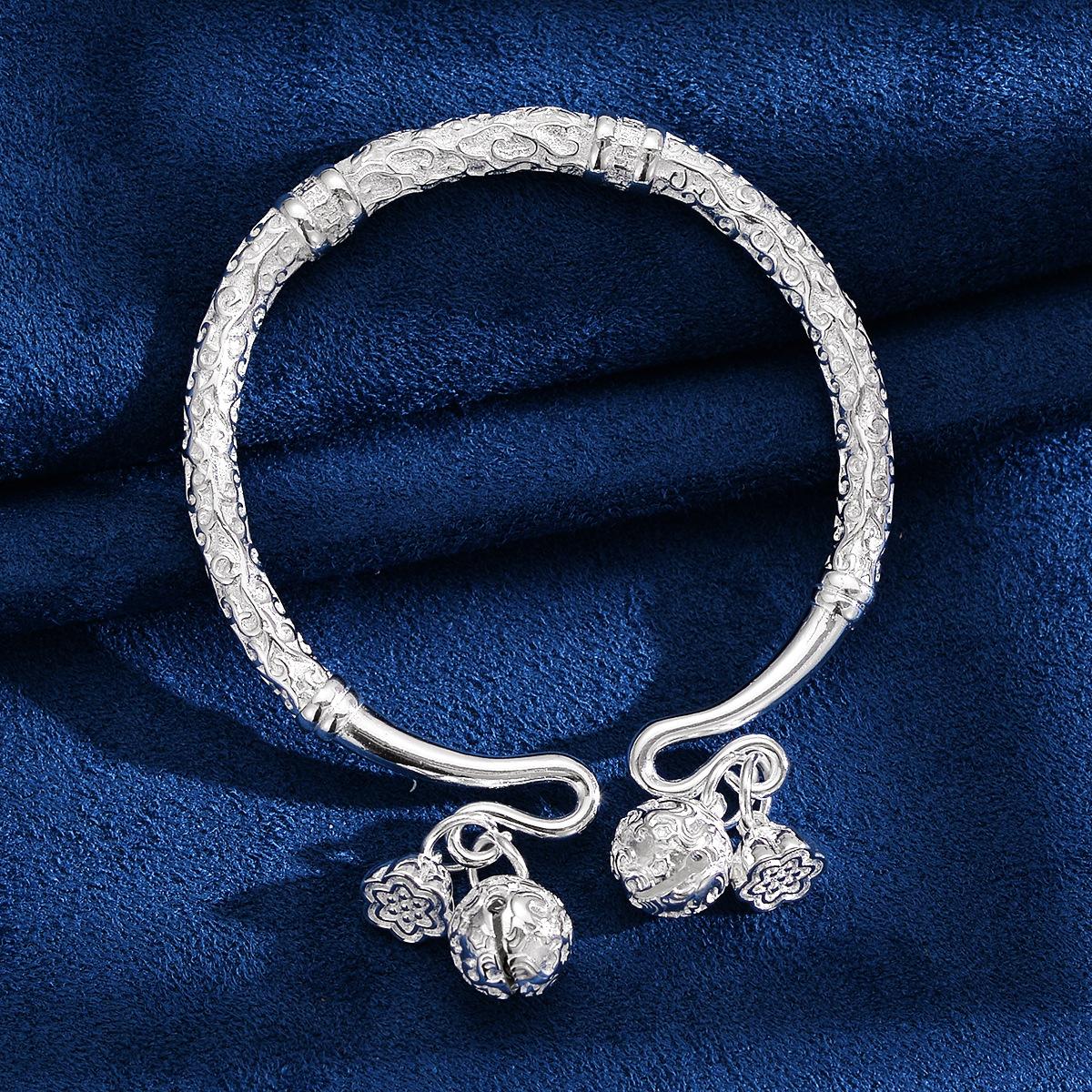 

Браслет-кольцо Step By Step Новый браслет с двойным дворцовым колокольчиком Step By Step Think Белый медный серебряный браслет Ювелирные изделия Подарок на день рождения Adjustable size