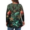 Women's Fashionable Casual Long Sleeved Plus Size  Print Top Plus Size Floral Print Top