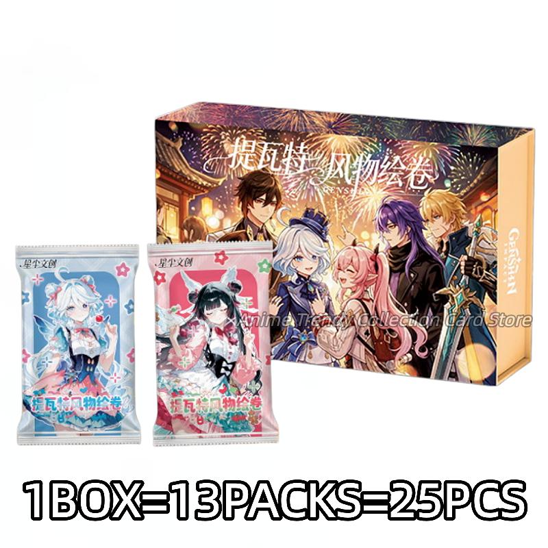New Genshin Impact Landscape Scroll Card Metal Relief Enamel Diamond Card Teyvat Limited Numbered Collectible Game Card Gift Toy