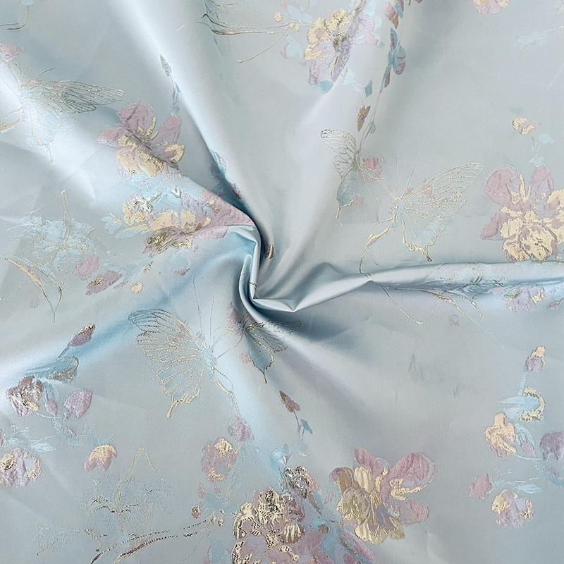 100*150cm Butterfly Jacquard Woven Gold Relief Fabric Light Luxury Chinese Style Yarn Dyed Fabric For Diy Sewing Dress Shirts