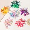 Rainbow Girls Hair Rings Curly Ribbon Kids Hair Rope Sweet Threaded Rubber Band  School Event