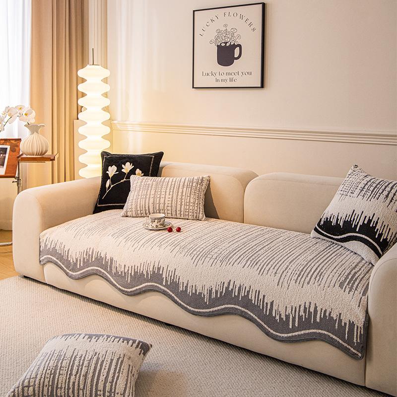 Living Room Sofa Cushion Universal In All Seasons, Simple Holiday Chenier Sofa Cover Blanket Backrest Armrest Towel Autumn And Winter