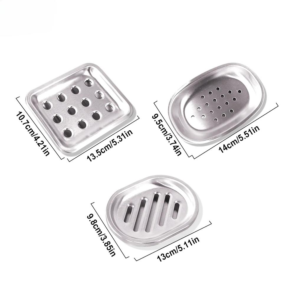 Leeseph Stainless Steel Soap Holder Soap Dish Tray Kitchen Bathroom Sink Countertops To Store Soap Sponges Scrubbers