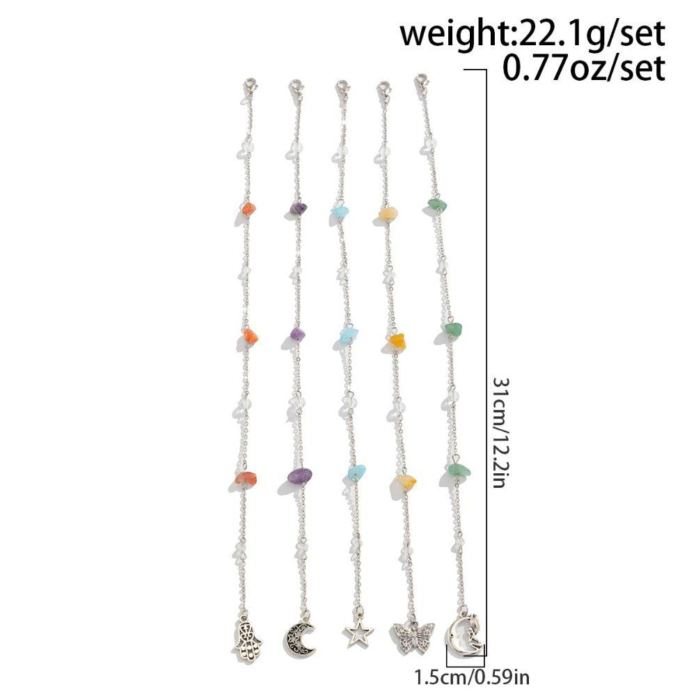 Acrylic Stone Hair Ring Pendant Star Butterfly Moon Pendant Tassel Hair Accessories  For Women