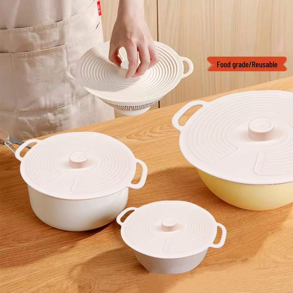 Reusable Food-Grade Silicone Lid for Bowls, Plates, and Cups - Microwave & Splash-Proof Seal