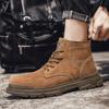 Retro Mens Boots Warm Mid Top Casual Workwear Boots Autumn New Fashion Comfort Breathable Men Shoe Light Trendy Male Boot Botas