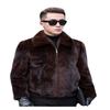 Imitation Mink Coat Men's Imitation Fur Winter Hooded Stand-Up Neck Imitation Mink Jacket Imitation Whole Mink Lapel Fur