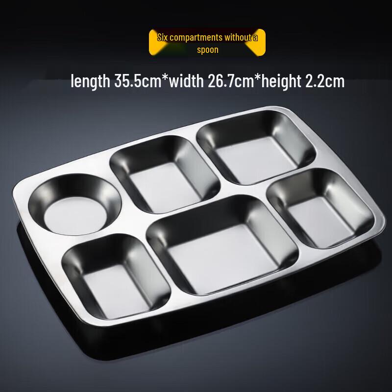Stainless Steel Partitioned Cafeteria Plate