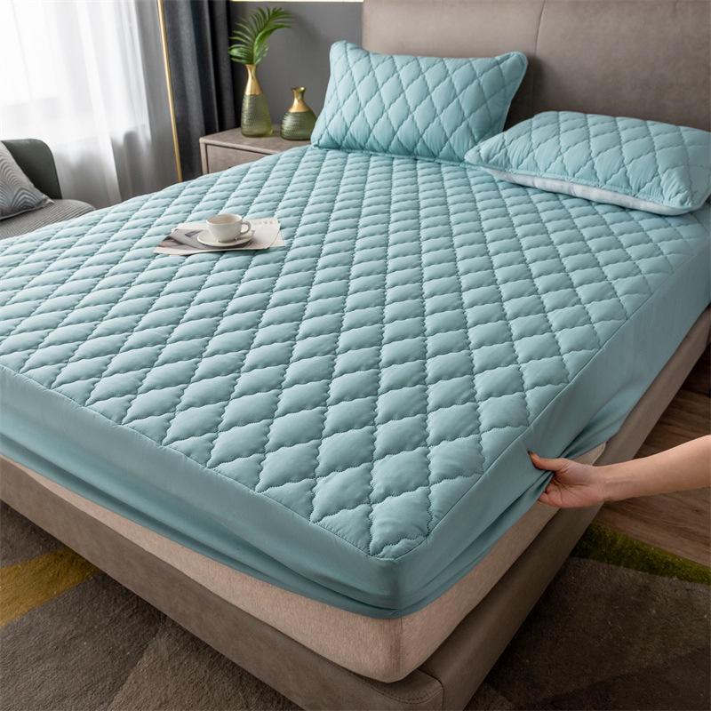 Waterproof Quilted Mattress Protector: Breathable, Dustproof, Incontinence Fitted Sheet Cover.