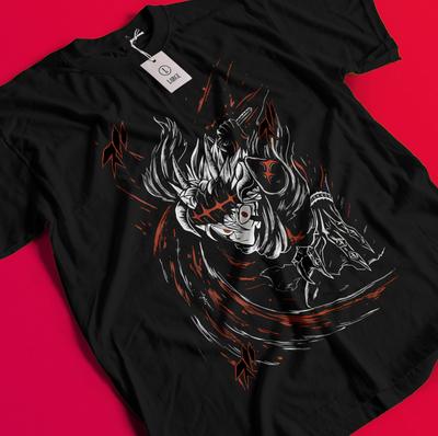 Asta Yuno T-Shirt Black Clover Anime Manga Asta Mädchen Geschenke Schwarzes Shirt Alle Größen BB1414