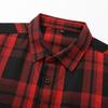 Men Oversized Short Sleeve Plaid Shirt Button Down Casual Loose Fit Streetwear Top