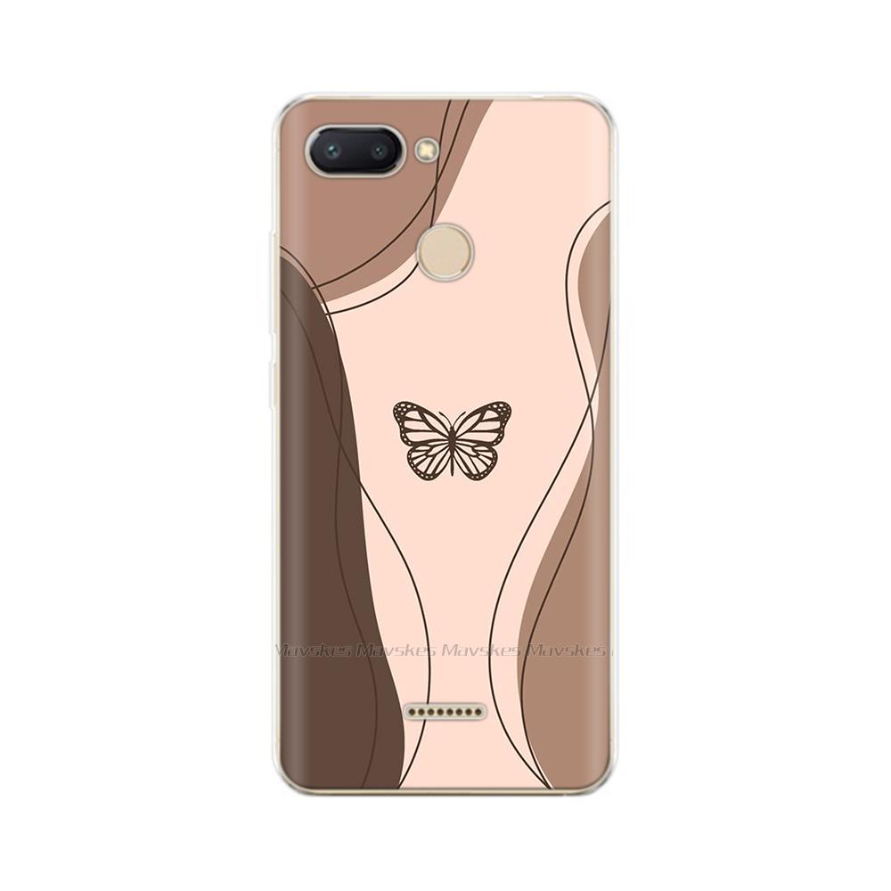 For Redmi 6 Phone Cover Transparent Silicone TPU Protective Cats Flower Print Covers Case For Xiaomi Redmi 6 6A Redmi6 Funda