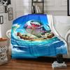 1pc shark jeff Throw Blanket Soft Flannel, Cozy All Season Polyester Perfect for Home, Office