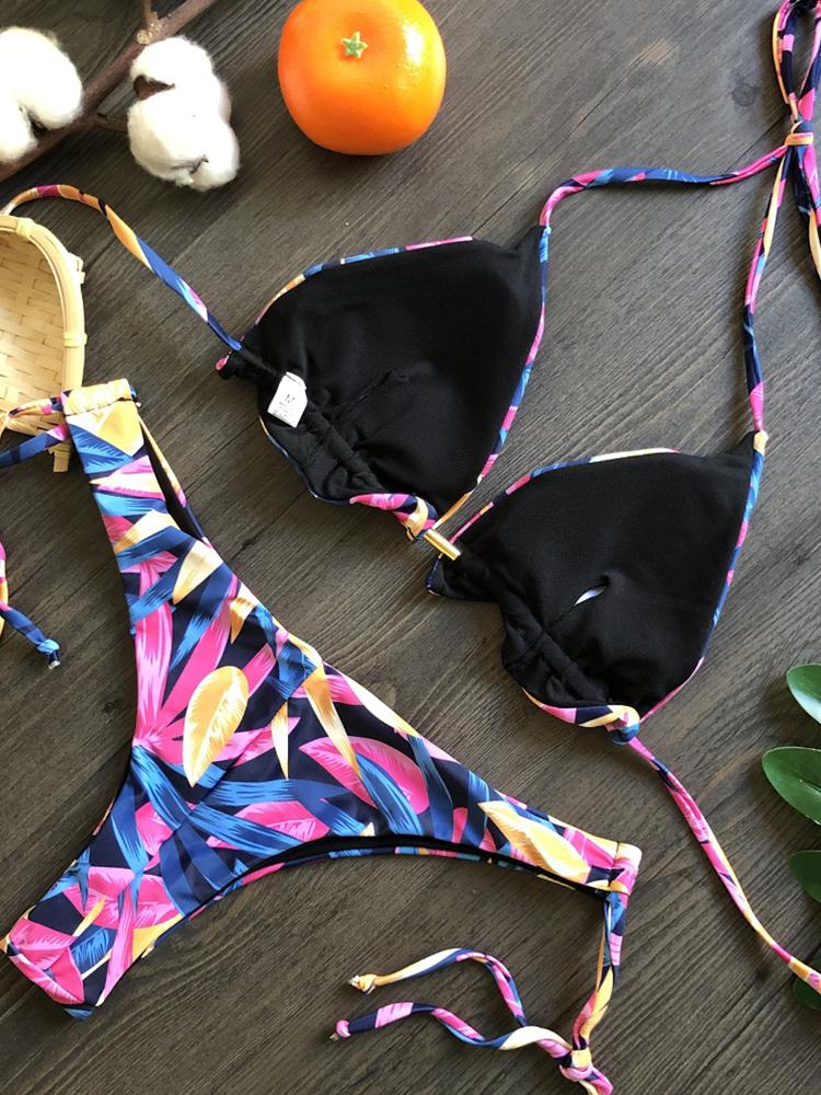 Sexy Micro Bikinis Set 2025 Neuer Badeanzug Damen Federdruck Bandage Bademode Weiblicher Badeanzug Brasilianische Biquinis