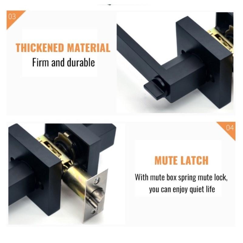 Anti-theft Door Lock Set Tubular Lever Cylindrical Door Lock Indoor Room Door Mechanical Lock