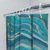 Blue Marble Shower Curtain Modern Luxurious Bathroom Decor For Kids Bathrooms Waterproof Fabric With Golden Accents (59 X 70 Inc