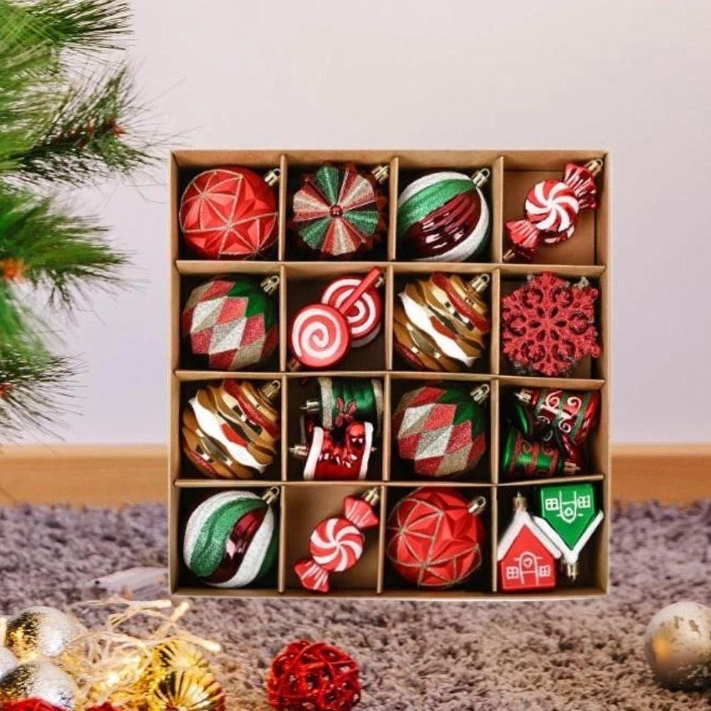 40pcs Plastic Electroplated Hanging Balls Set Christmas Tree Pendants  Holiday Party Ornament