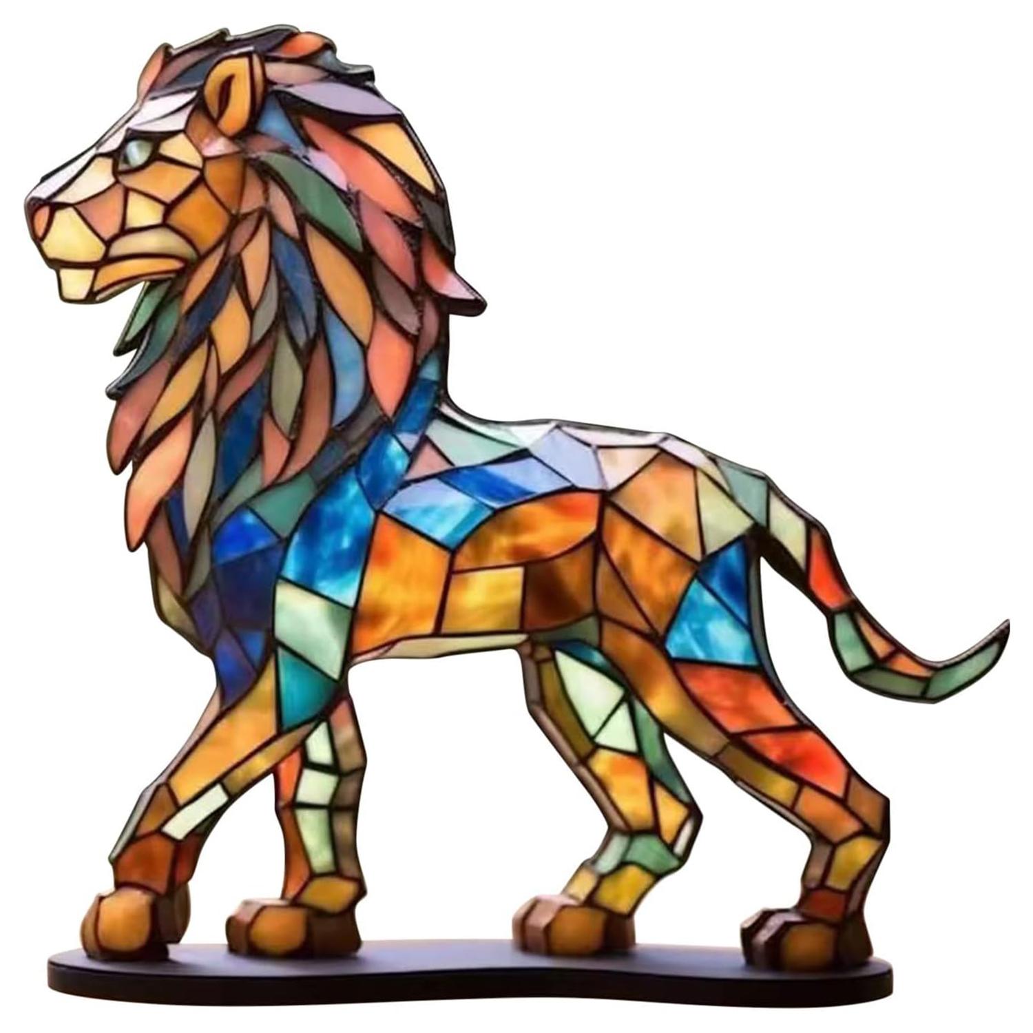 

Wild Animal Colorful Acrylic Art Desktop Ornament Home Office Decorative Ornament A