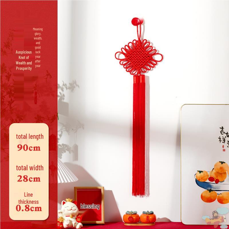 Small Red Chinese Knot Pendant: Good Luck & Wealth Fu Gourd Peace Lover’s Tassel Decoration