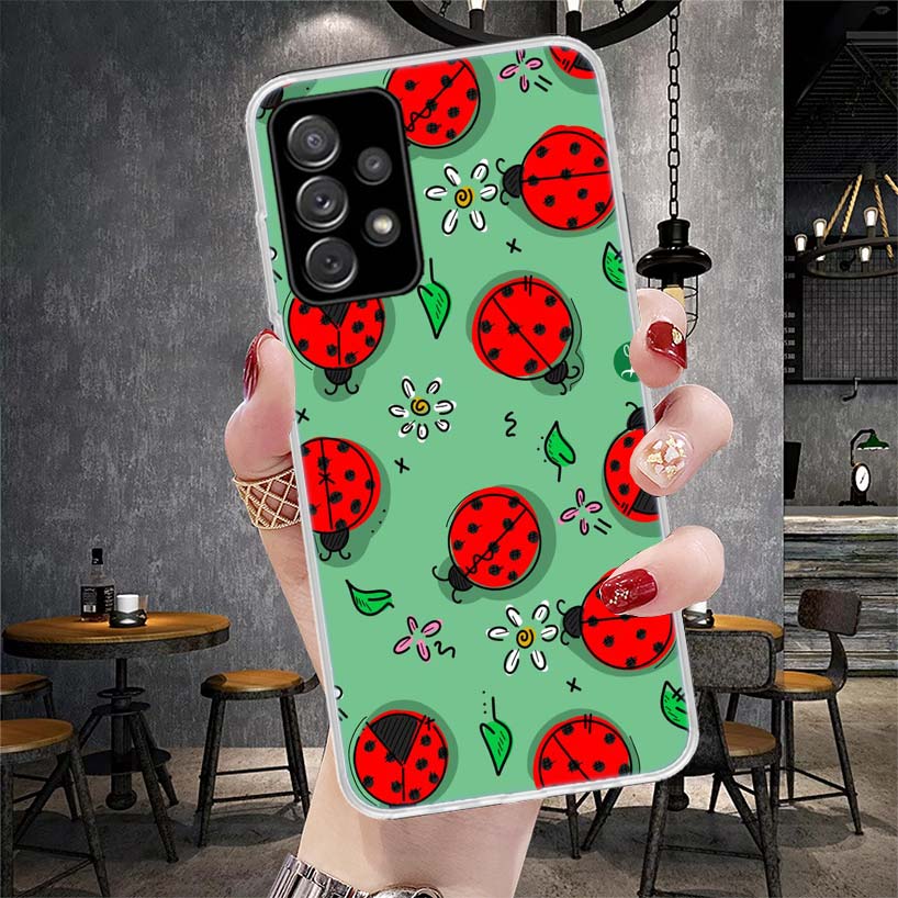Insect Seven-Star ladybug Phone Case For Samsung Galaxy A13 A14 A15 A16 A17 A53 A54 A55 A56 A57 A33 A34 A35 A36 A37 A23 A24 A25