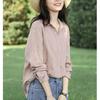 Literary and Artistic Small Fresh and Simple All-match Cotton and Linen Shirt Women's Long-sleeved Autumn Design Linen Blouse