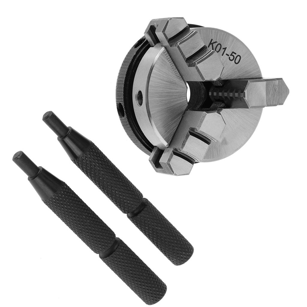 K01 50 50mm Scroll Manual Chuck Mini Woodworking Hand Chuck with 3 Jaws & Mounting Thread
