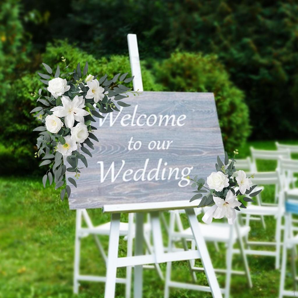 2 Pieces Wedding Arch Flowers Artificial Floral Swags Gifts Versatile Rustic Flower Arrangement