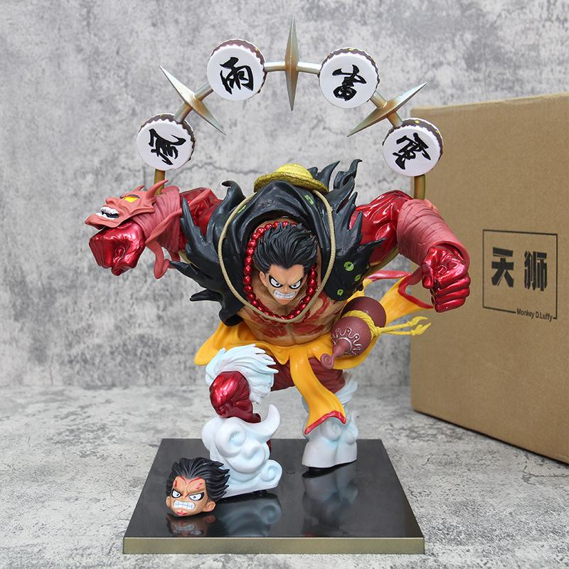 30cm One Piece Anime Figure Tianshi Luffy Battle Scene Action Figurine Doll PVC Model Toys Desktop Decoration Gift