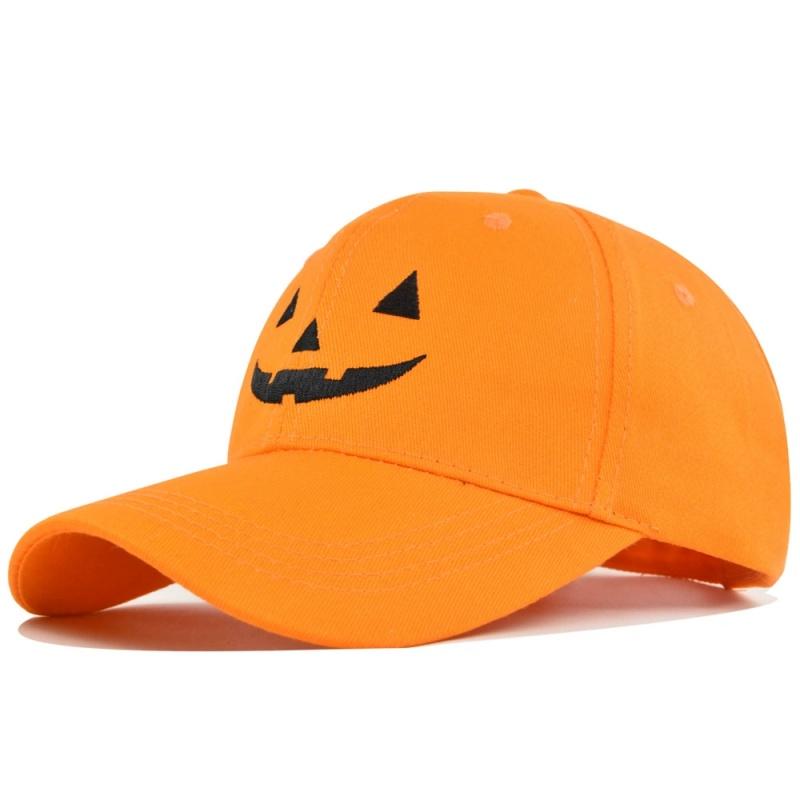 Halloween embroidered beanie with pumpkin smiling face baseball cap Unisex sun hat couple's hat outdoor Party Sports hip-hop hat