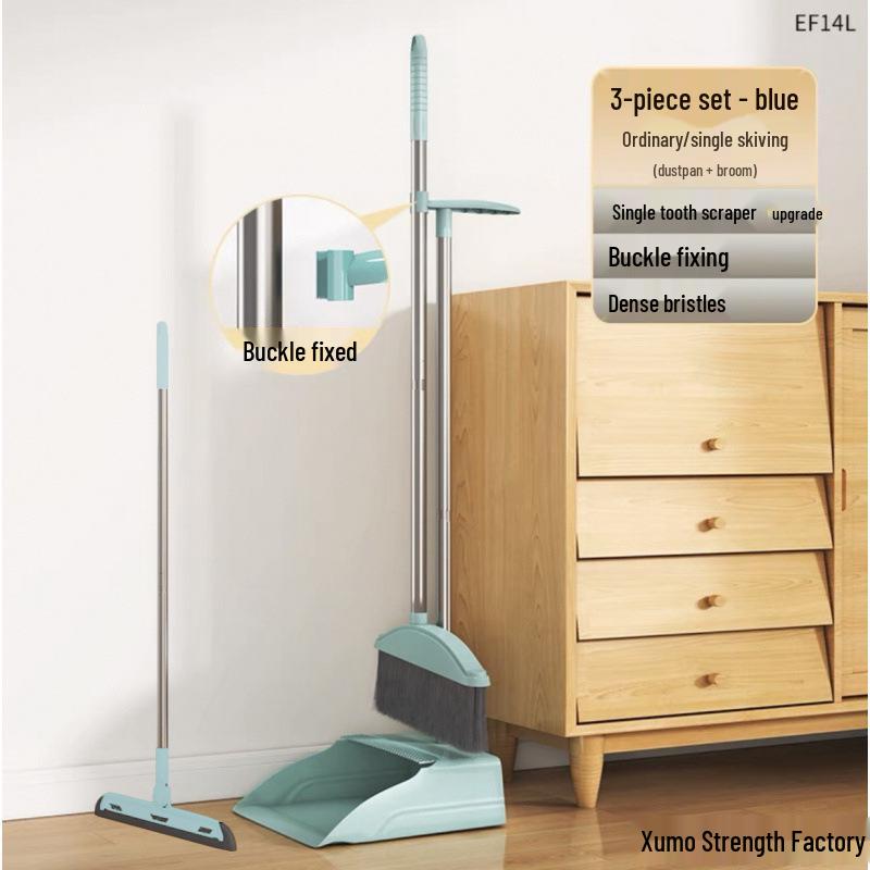 Magnetic Folding Broom & Dustpan Set for Efficient Floor Cleaning