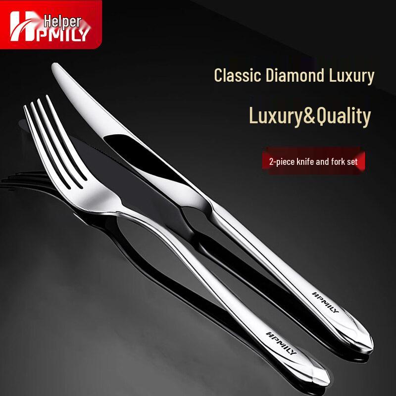 HPMILY 304 Stainless Steel Diamond Classic Cutlery Set