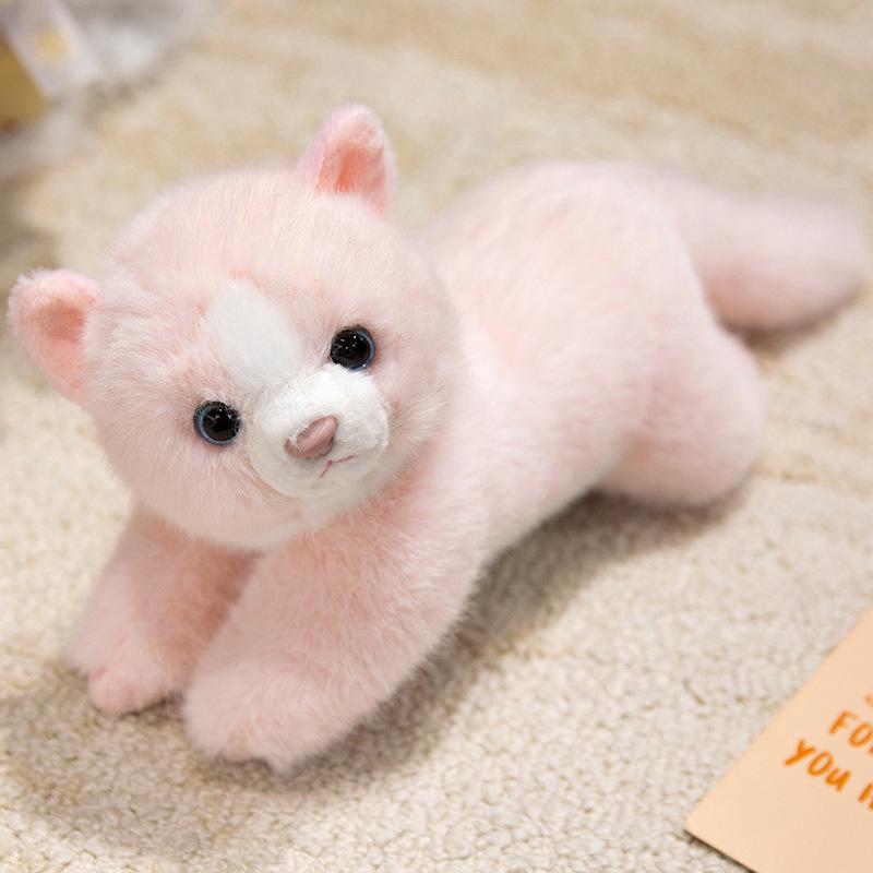 Black Persian Cat Plush Toy - Cute, Realistic Sleeping Kitten Figurine for Kids 35cm 0.25kg