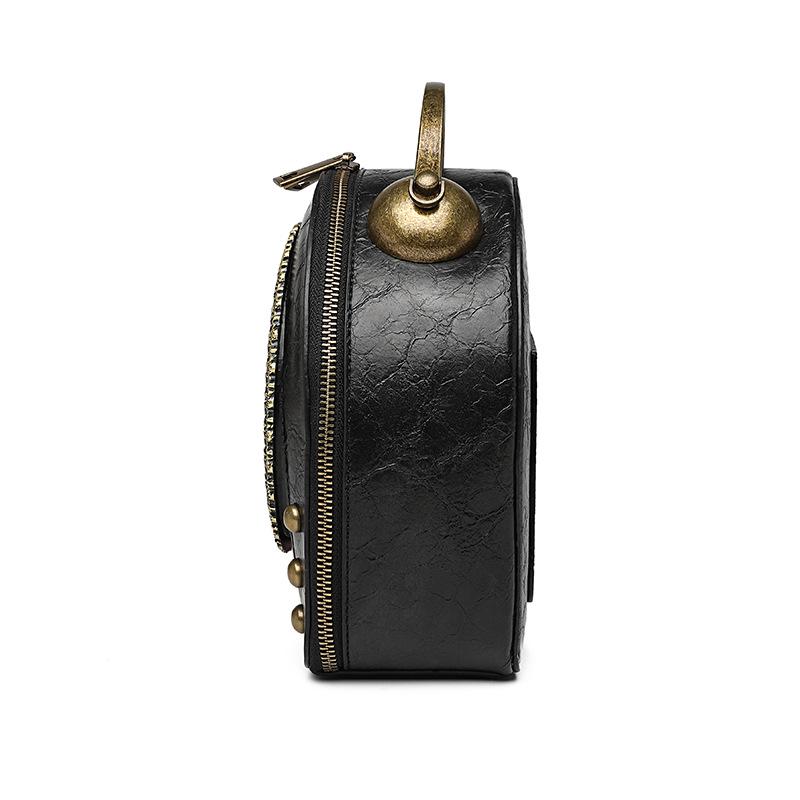 Retro PU Shoulder & Crossbody Handbag with AA Battery-Powered Walking Clock (Women's Bag D002#)