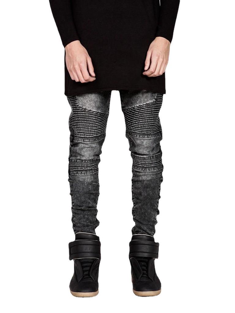 Trendige Slim-Fit Biker Motorradjeans - Knitter-Stil