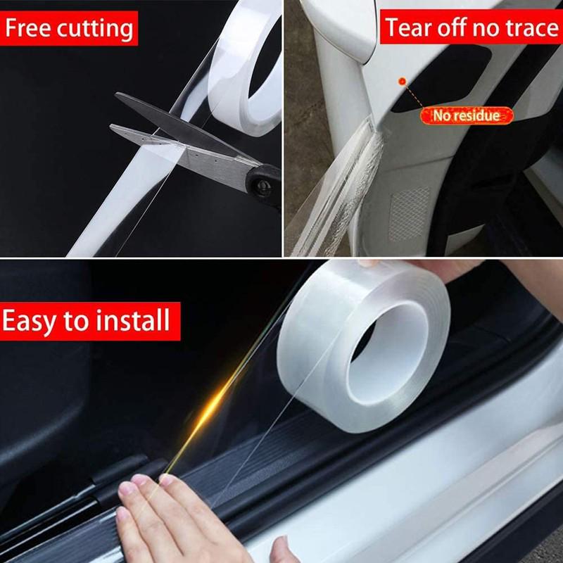 1PC 3cmx5m Car Anti Scratch Door Protector Stickers Transparent Nano Tape Auto Trunk Sill Scuff Protector Film Bumper Door Edge Protective