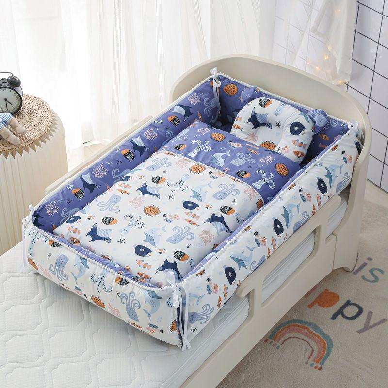 Foldable Portable Baby Crib: Anti-Pressure, Anti-Startle Pure Cotton Sleeping Bed