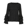 Bell Fashion Women Sleeve Loose Polka Dot Blouse Casual Ladies Shirt Tops