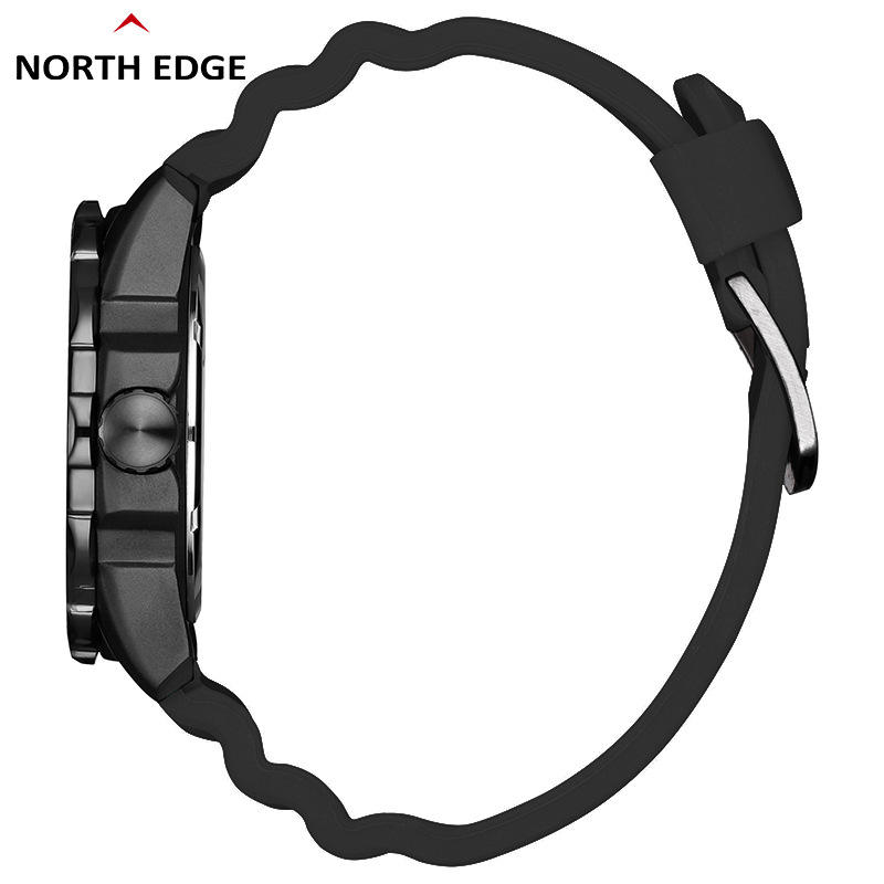 NORTH EDGE EVOQUE 2 Unisex Sport-Armbanduhr mit Solarantrieb Wasserdicht 50M Leuchtendes Gummiarmband Touch-Bedienung BT Anrufbeantwortung Magnetisch