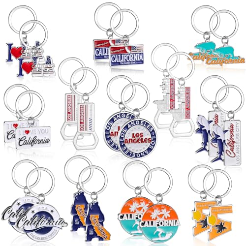 

Landical Los Angeles Souvenir Keychain, California Souvenir Gift, Metal I Heart LA Keychain Bottle Opener Key Ring, Multicolor, about 0.79-1.57 inches