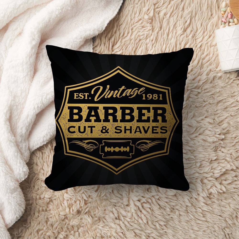 

Vintage Sign Expert Barber Shop Pillowcase toon Gift Cushion Cover Bedroom Home Sofa Chair Seat Decor pillow case 30x30 cm
