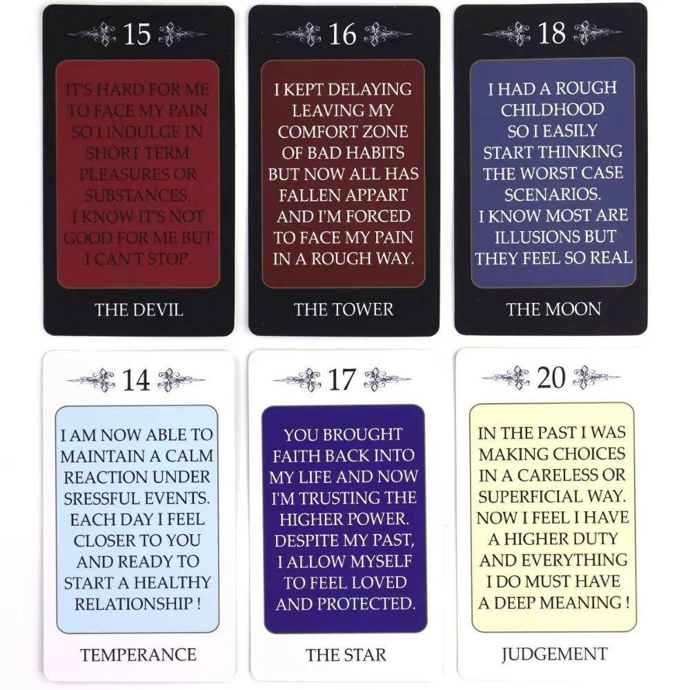 Tarotkort med lys- og skyggemeldinger, kanaliserte meldinger, sett med 78, Twin Flame / Karmic /Soulmate-kort 10,3*6 cm
