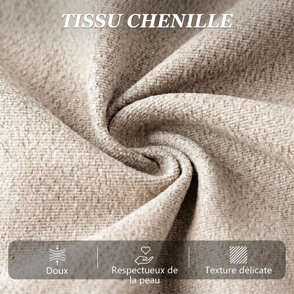 Convertible Sofa Bed, 2-Seater, 190 cm, 2 Pillows, Beige
