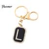 26 Alphabet Charm A-Z Rhinestone Letter Keychain, Zinc Alloy Capital Keyring, Plated for Handbags and Backpacks Decorative Key Accessory