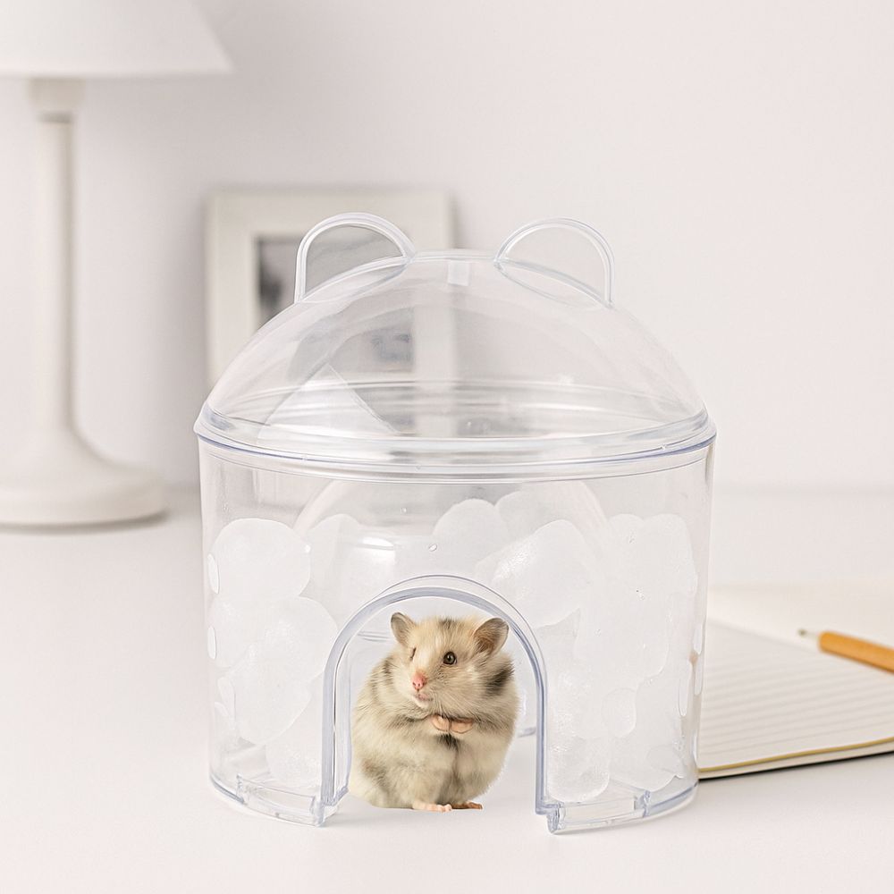 Transparent Guinea Pig Ice Nest PET Hamster Cooling Habitat Creative Hamster Cooling House  Summer