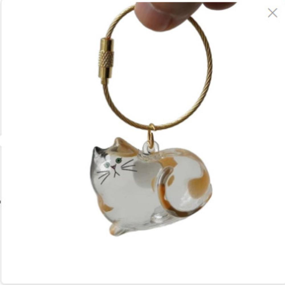 Transparent Cat Hair Storage Capsule Keychain – Gachapon Style Collectible, Key Holder for Keepsakes