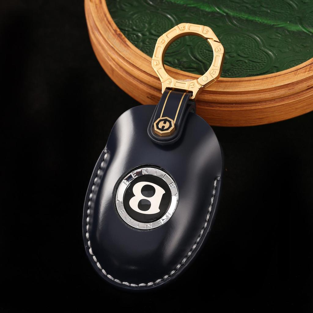 Ručně šitá sada kožených pouzder na klíče z pravé kůže pro Bentley Bentayga, Flying Spur, Continental GT
