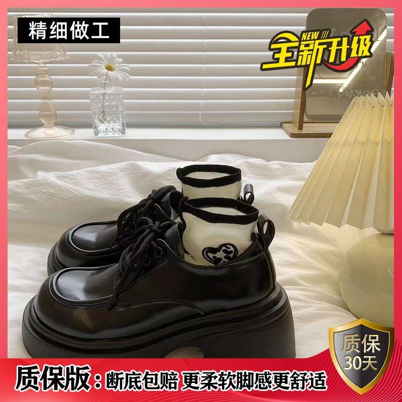 

Черный ветер толстый каблук шнуровка маленькие кожаные туфли женские весна и осень новые JK увеличивающие рост Мэри Джейн для работы 40