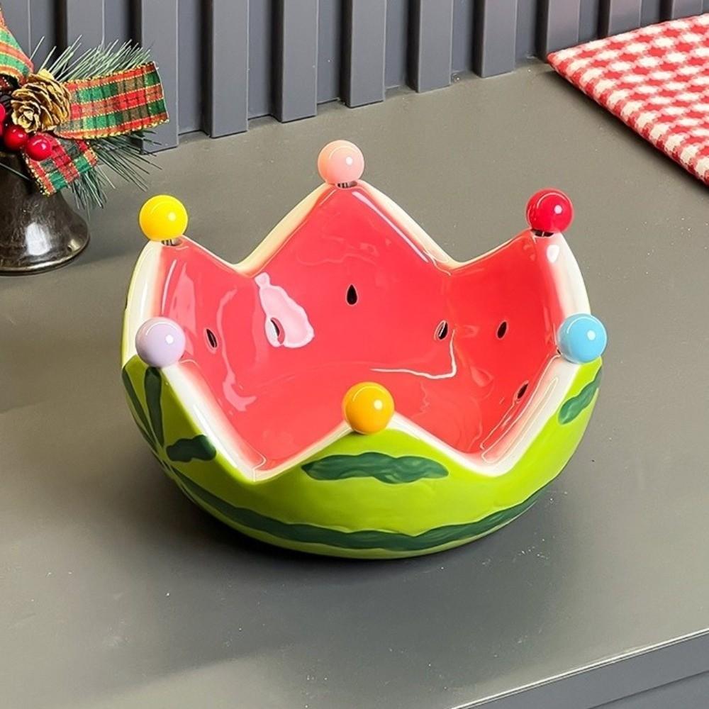 with Food Forks Salad Bowl Large Capacity Dessert Storage Plate Ceramic Fruit Plate  Dinnerware