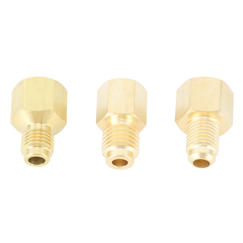 3pcs Air Conditioner Brass Adapter Durable Vacuum Adapter Portable Charging Vacuum Port Adapter for