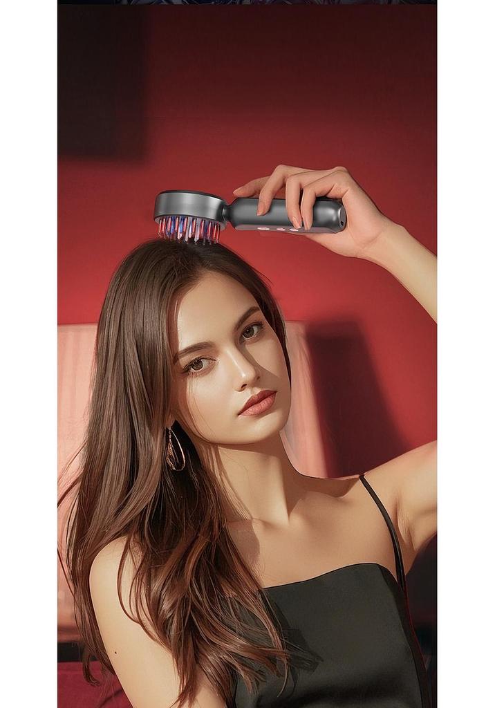 Electric Red & Blue Light Scalp Massager & Hair Growth Comb with Conductive Oils